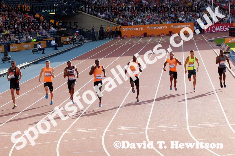 Alonso Edward winning the 200 metres at the Glasgow Diamond League. Photo: David T. Hewitson/Sports for All Pics